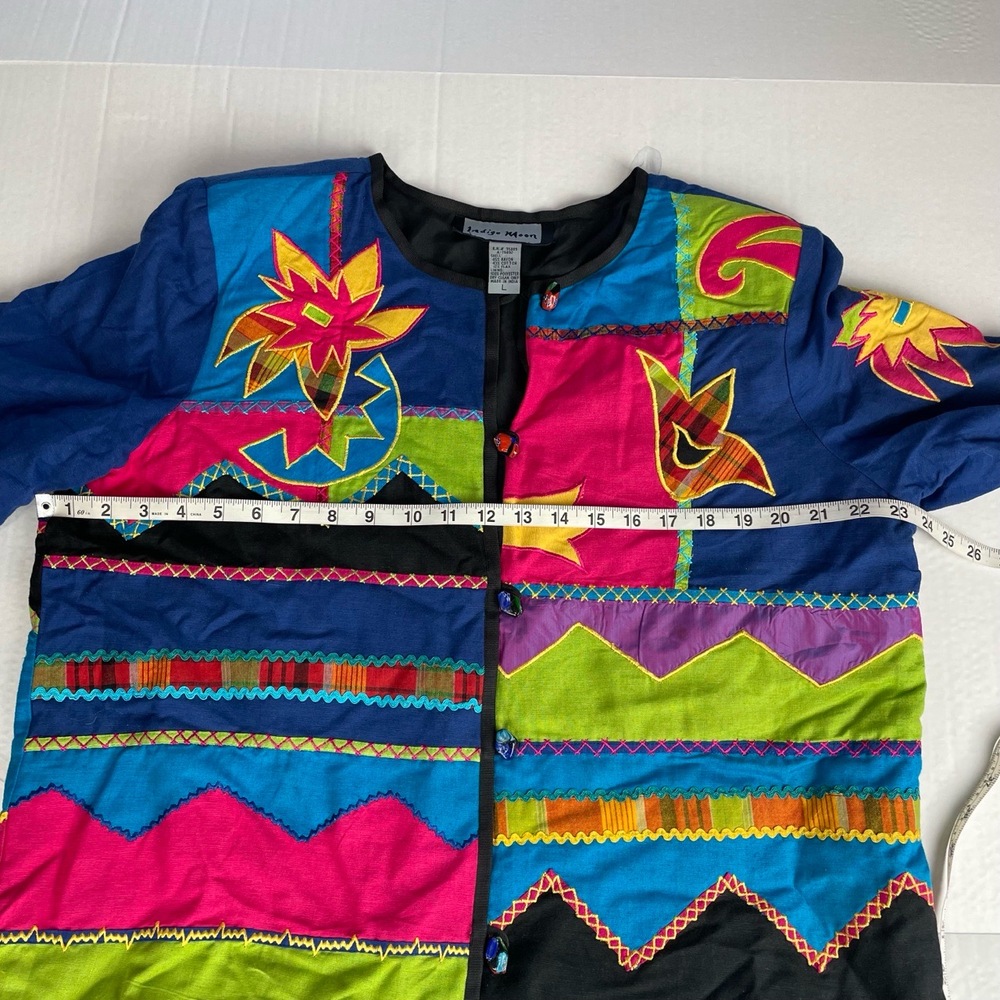 NWT Indigo Moon Rainbow Patchwork‎ Boho Embroider… - image 9